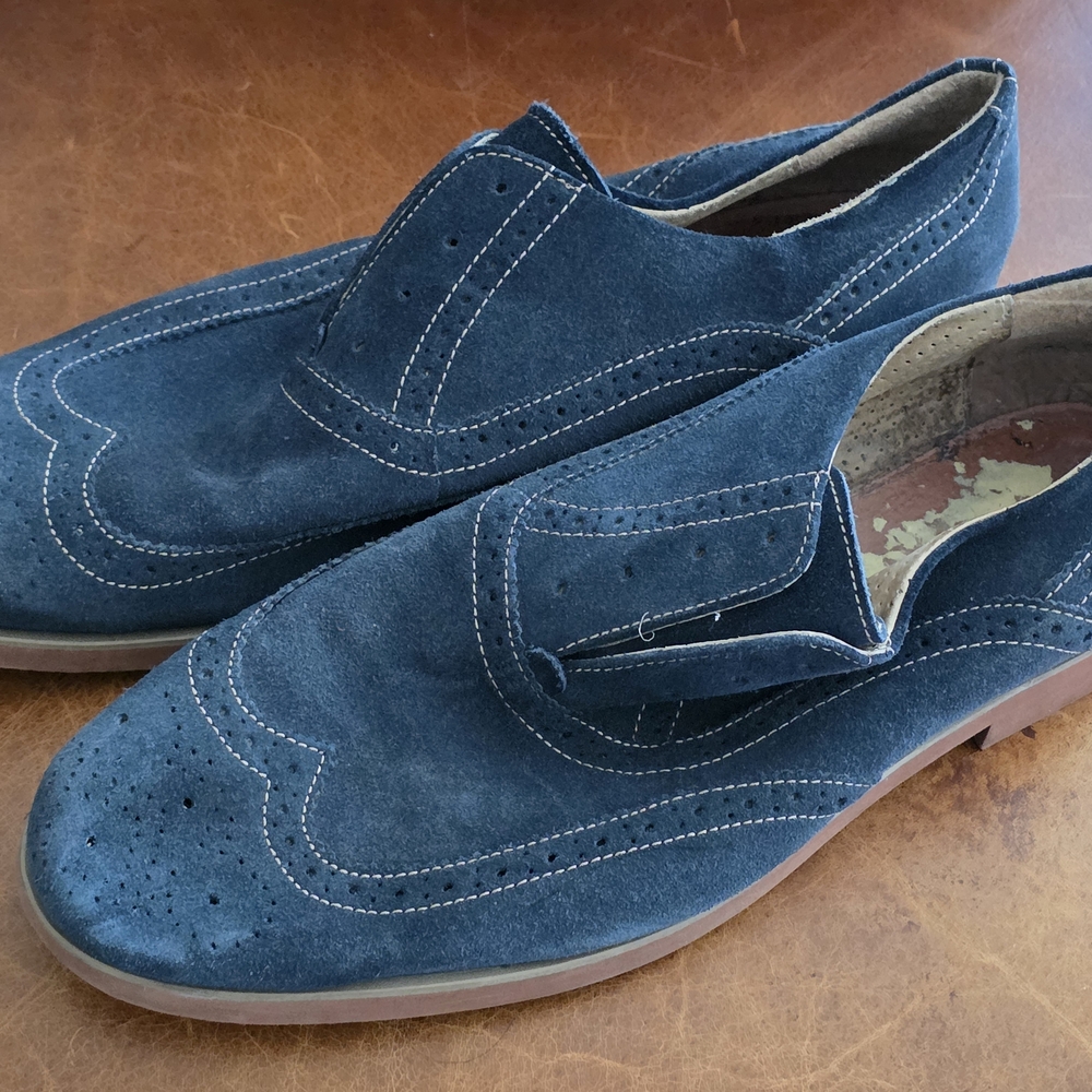 Florsheim Men's Blue Suede Oxfords